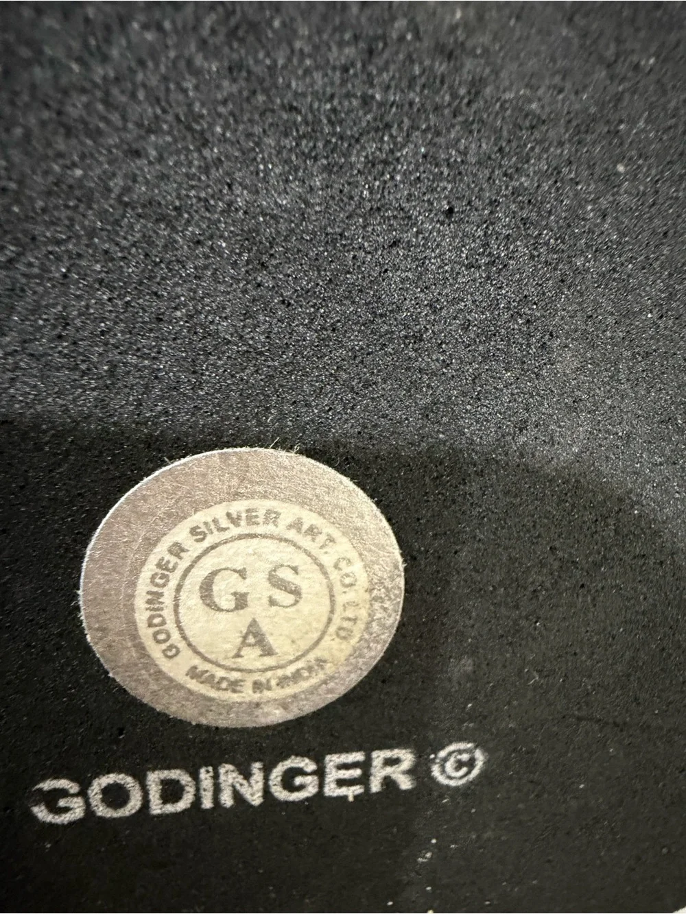 Godinger Black Logo Velvet Display with Silver Seal